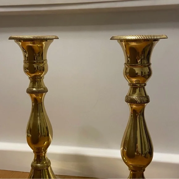 Andrea by Sadek Brass Candlesticks a Pair - Picture 8 of 15